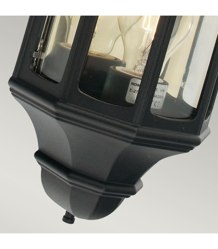 Malaga 1 Light Outdoor Wall Lantern Black IP44 E27-6