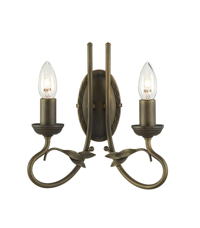 Olivia 2 Light Indoor Candle Wall Light Black Gold E14-1