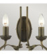 Olivia 2 Light Indoor Candle Wall Light Black Gold E14-2
