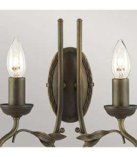 Olivia 2 Light Indoor Candle Wall Light Black Gold E14-2