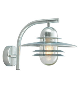 Oslo 1 Light Outdoor Dome Wall Lantern Light Galvanised IP55 E27-1