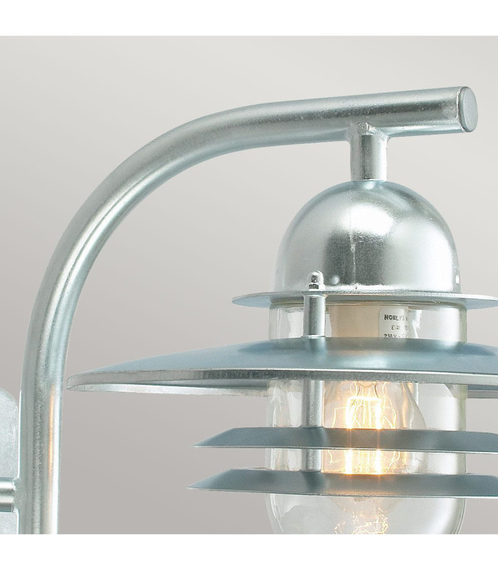 Oslo 1 Light Outdoor Dome Wall Lantern Light Galvanised IP55 E27-4