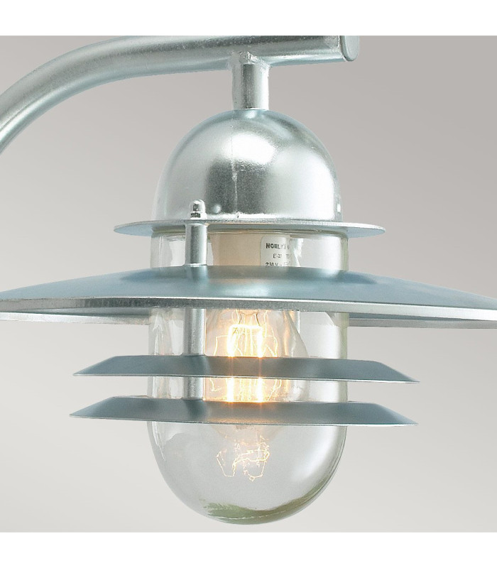 Oslo 1 Light Outdoor Dome Wall Lantern Light Galvanised IP55 E27-6