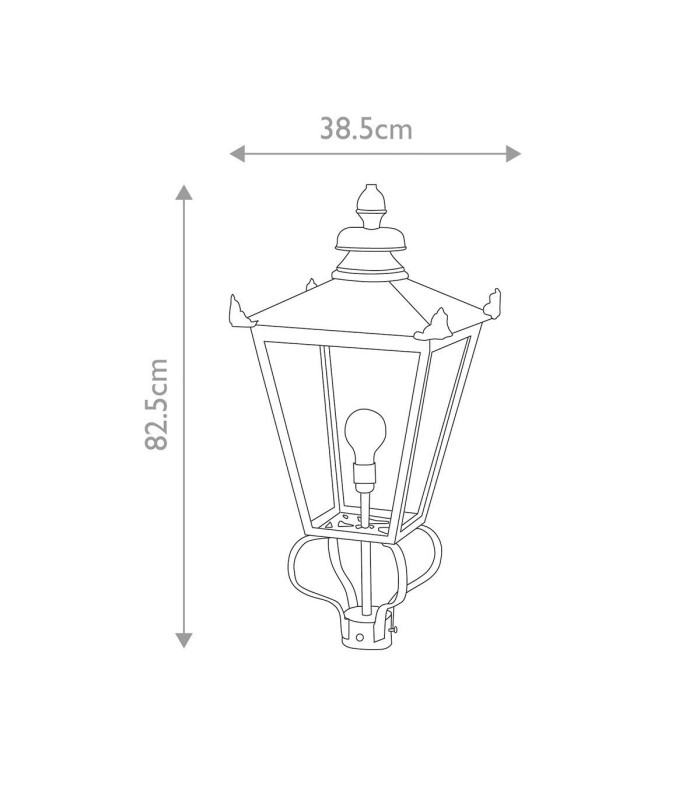 Wilmslow 1 Light Outdoor Post Lantern Black E27-5
