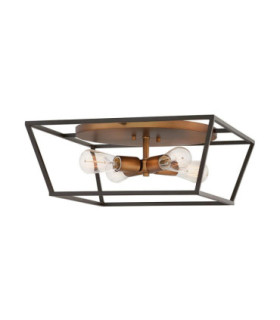 Hinkley Fulton Multi Arm Semi Flush Ceiling Lamp Bronze with Heirloom Brass Accents-1