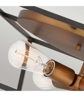 Hinkley Fulton Multi Arm Semi Flush Ceiling Lamp Bronze with Heirloom Brass Accents-2