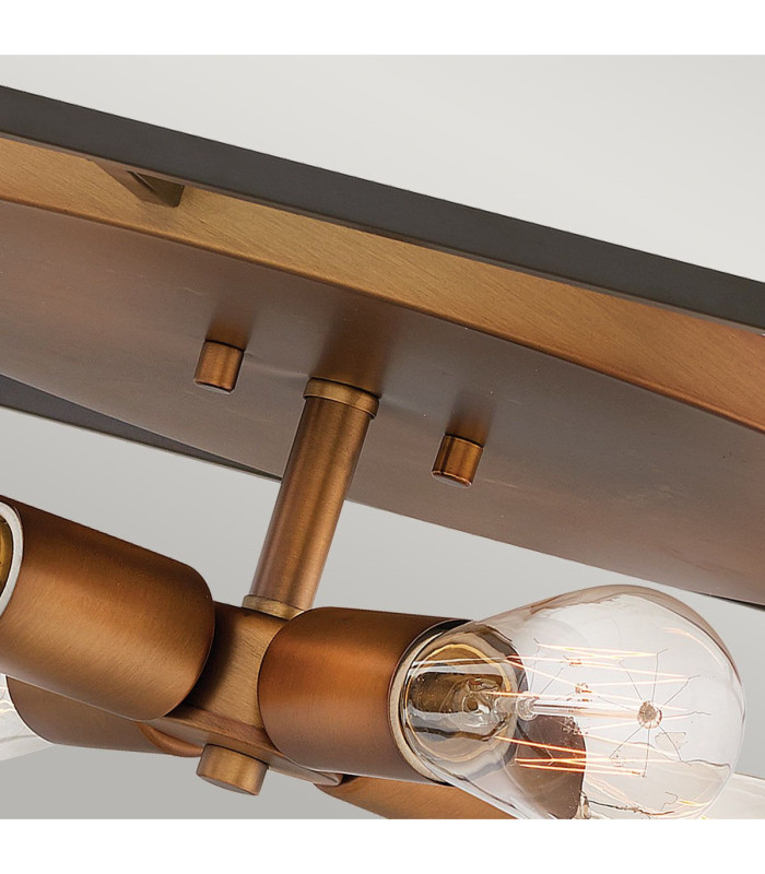 Hinkley Fulton Multi Arm Semi Flush Ceiling Lamp Bronze with Heirloom Brass Accents-4
