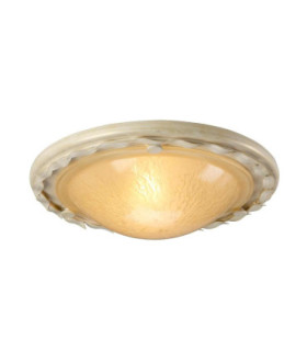 Olivia 1 Light Flush Ceiling Light Gold Ivory E27-1