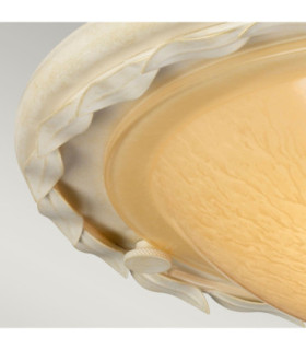 Olivia 1 Light Flush Ceiling Light Gold Ivory E27-2