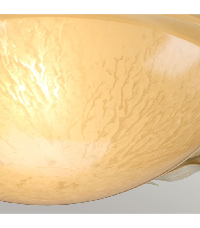 Olivia 1 Light Flush Ceiling Light Gold Ivory E27-3