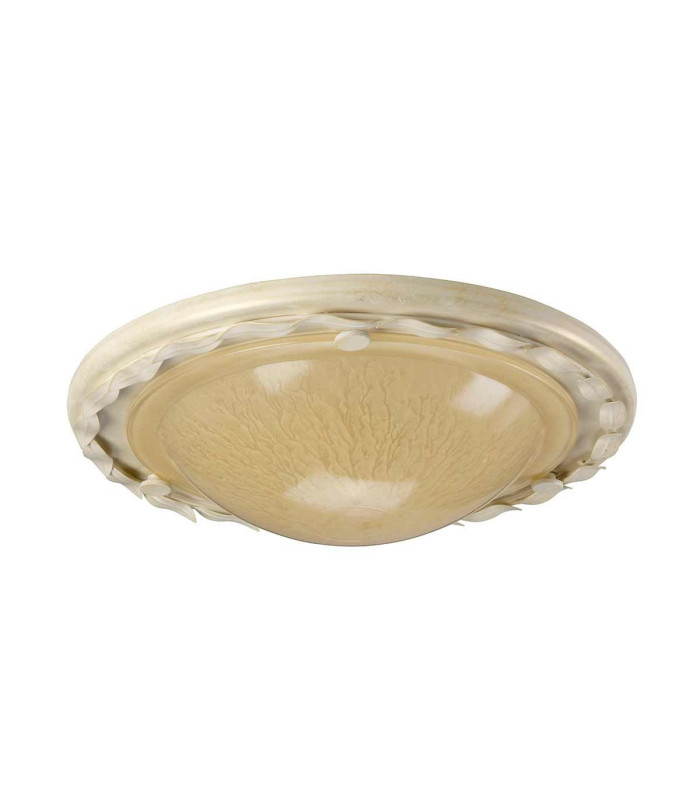 Olivia 1 Light Flush Ceiling Light Gold Ivory E27-6