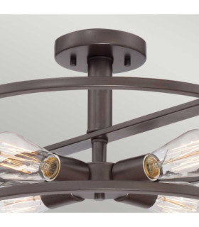 New Harbor 4 Light Semi Flush Ceiling Light Western Bronze E27-2