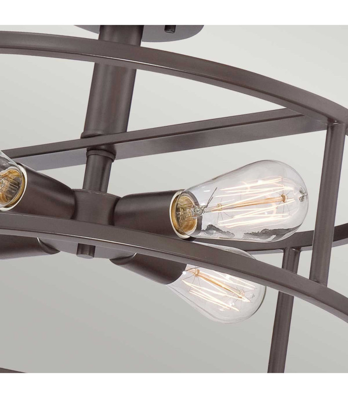New Harbor 4 Light Semi Flush Ceiling Light Western Bronze E27-4