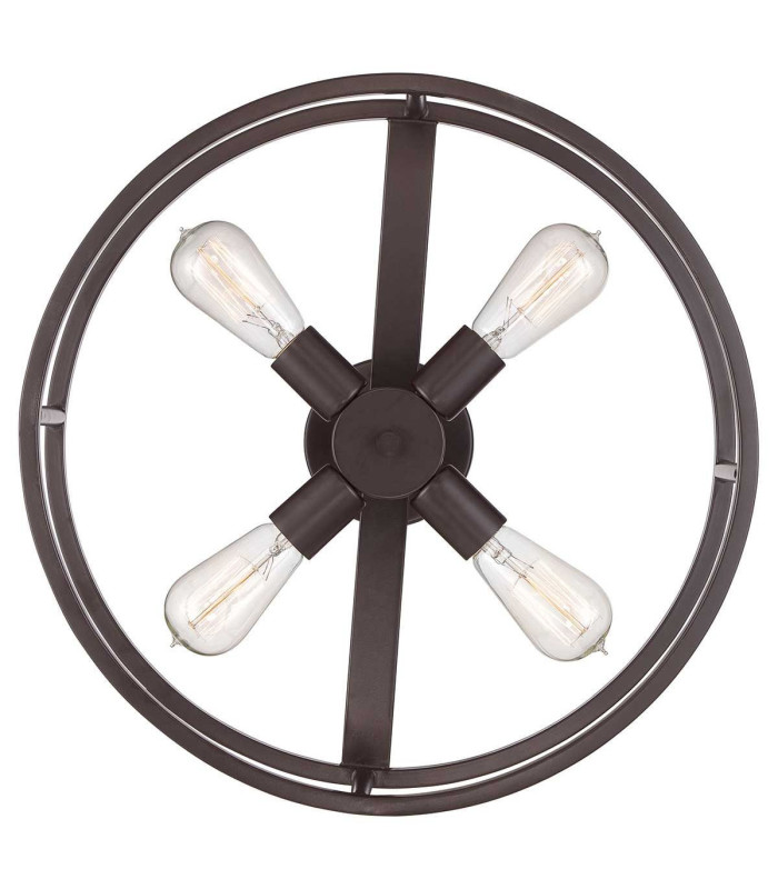 New Harbor 4 Light Semi Flush Ceiling Light Western Bronze E27-5