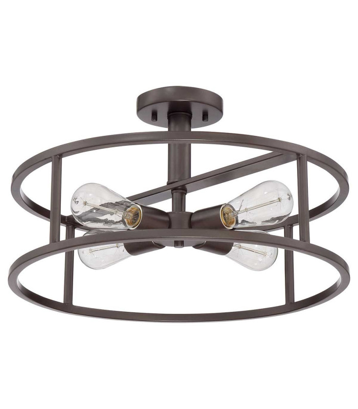 New Harbor 4 Light Semi Flush Ceiling Light Western Bronze E27-6
