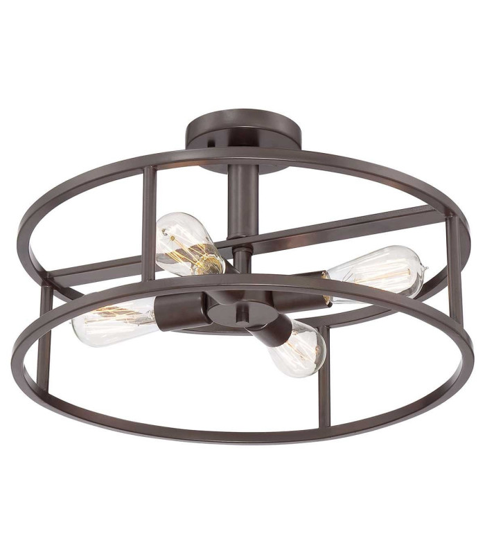 New Harbor 4 Light Semi Flush Ceiling Light Western Bronze E27-7