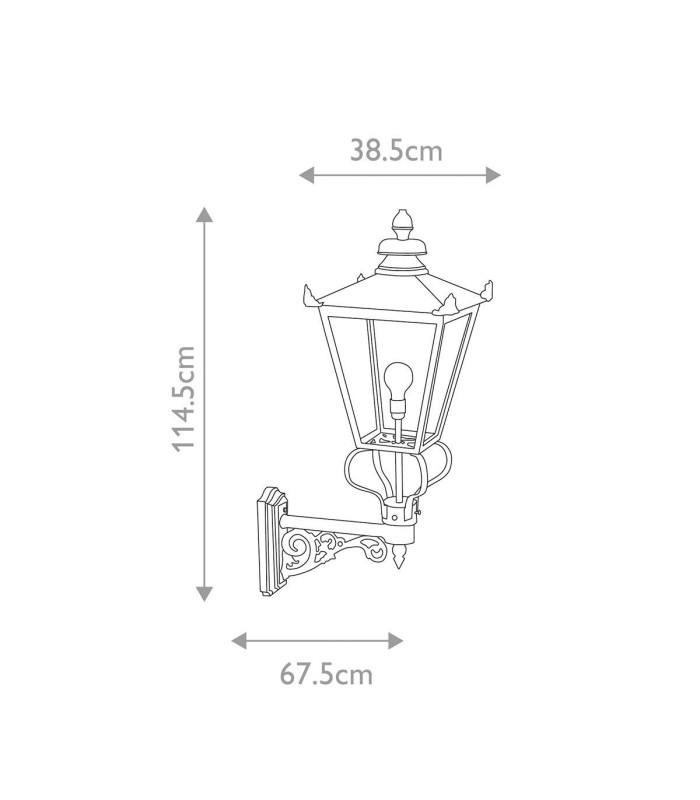 Wilmslow 1 Light Outdoor Wall Lantern Light Black E27-6