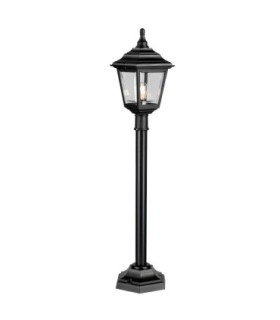 Kerry 1 Light Outdoor Coastal Post Lantern Black IP44 E27-1