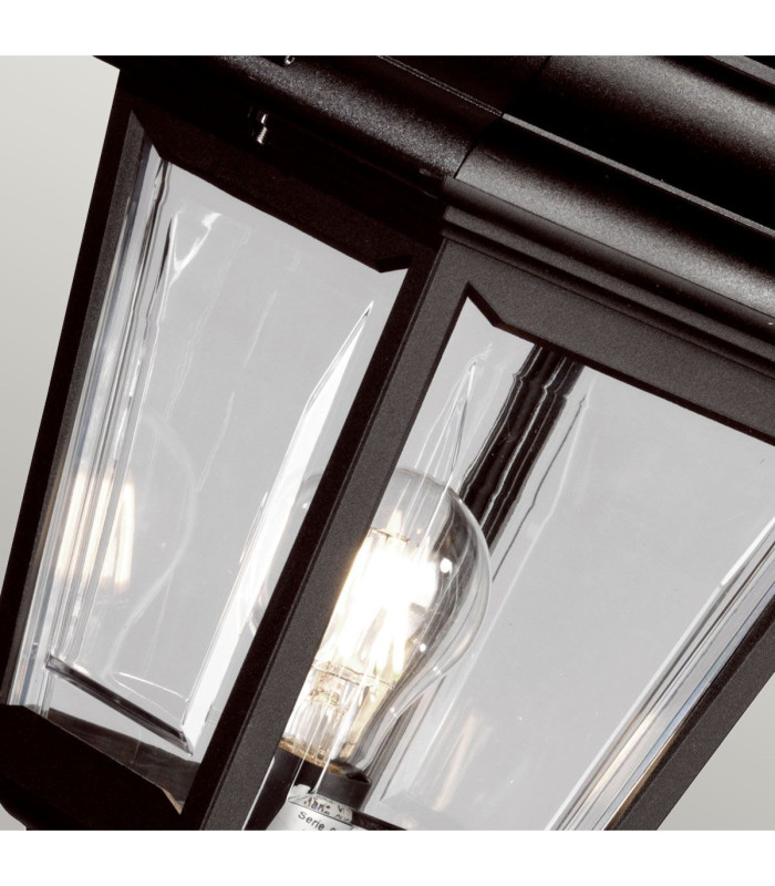 Kerry 1 Light Outdoor Coastal Post Lantern Black IP44 E27-3