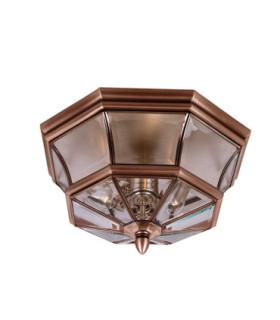 Newbury 3 Light Flush Mount - Aged Copper E14-1