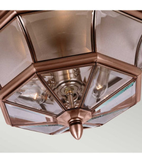 Newbury 3 Light Flush Mount - Aged Copper E14-2