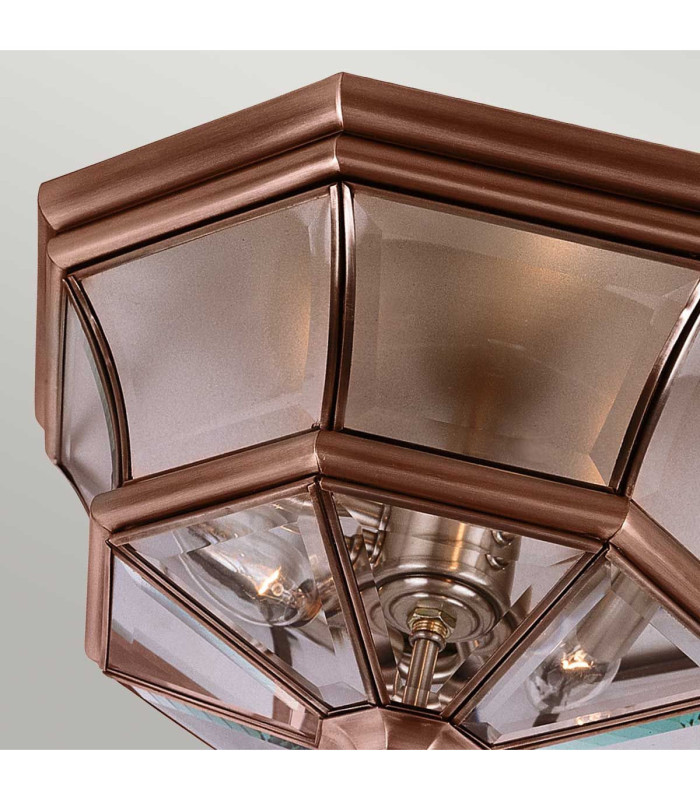 Newbury 3 Light Flush Mount - Aged Copper E14-3
