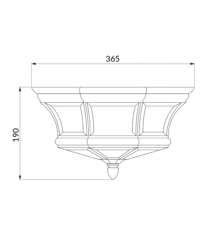 Newbury 3 Light Flush Mount - Aged Copper E14-4