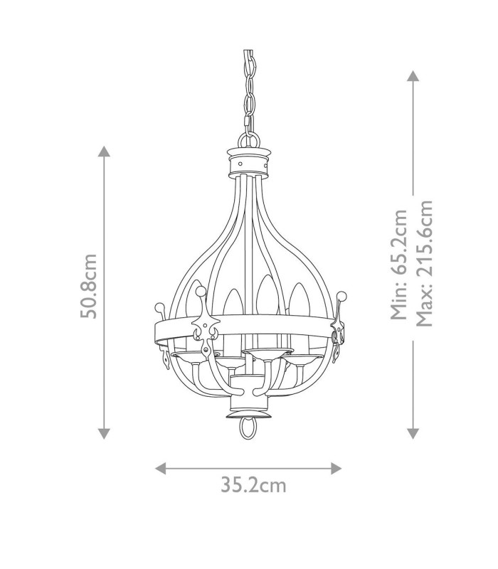 Windsor Chandelier 4 Light Graphite Finish E14-7