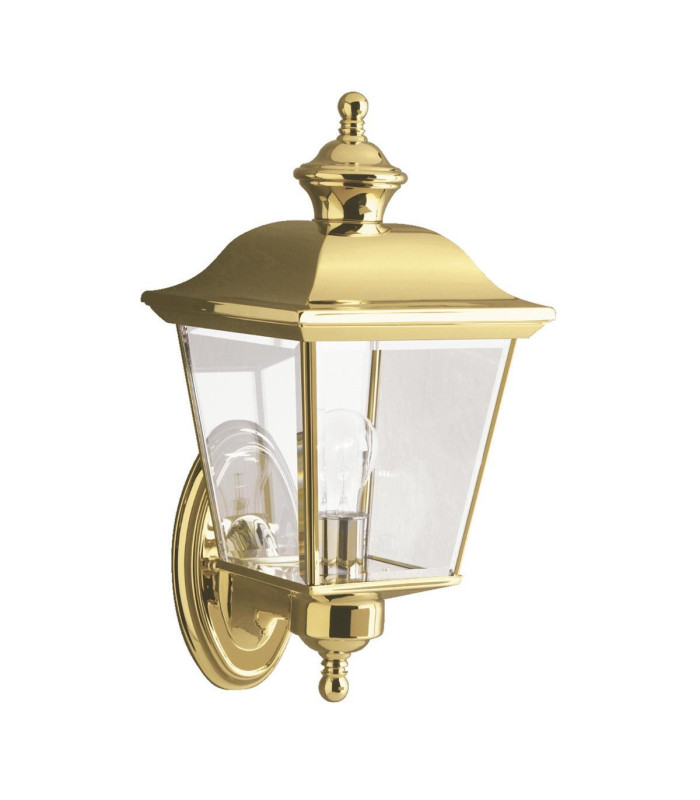 Bay Shore 1 Light Medium Outdoor Wall Lantern Polished Brass IP44 E27-1