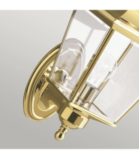 Bay Shore 1 Light Medium Outdoor Wall Lantern Polished Brass IP44 E27-2