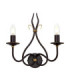 Windermere 2 Light Indoor Candle Wall Light Gold Rust E14-1