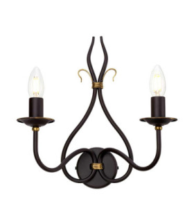 Windermere 2 Light Indoor Candle Wall Light Gold Rust E14-1