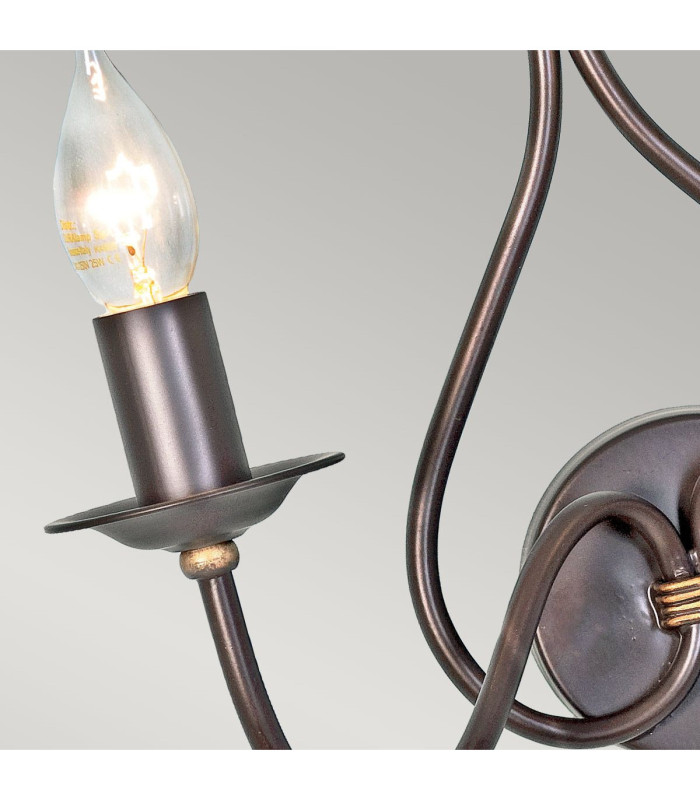 Windermere 2 Light Indoor Candle Wall Light Gold Rust E14-3