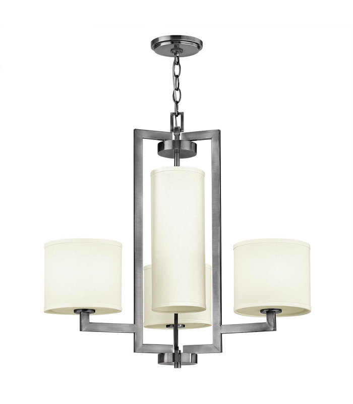 Hampton 4 Light Multi Arm Ceiling Pendant Chandelier Antique Nickel E27-1