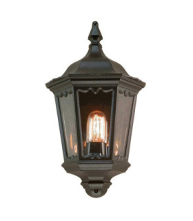 Medstead 1 Light Outdoor Half Lantern Light Black with PIR Motion Sensor IP43 E27-1