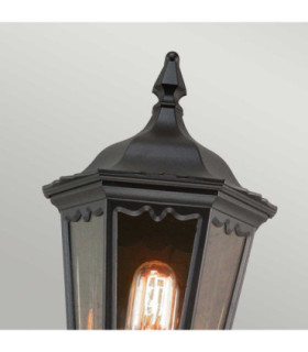 Medstead 1 Light Outdoor Half Lantern Light Black with PIR Motion Sensor IP43 E27-2