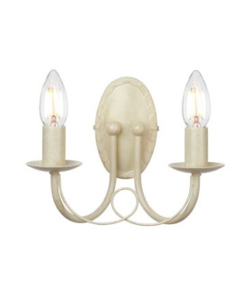 Minster 2 Light Indoor Candle Wall Light Gold Ivory E14-1