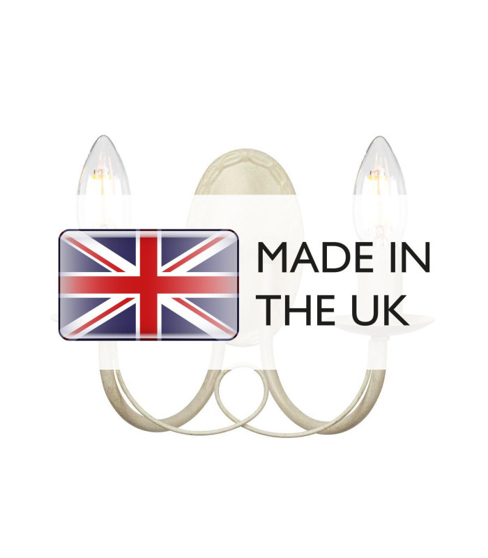 Minster 2 Light Indoor Candle Wall Light Gold Ivory E14-4
