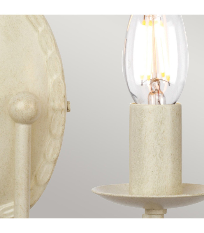 Minster 2 Light Indoor Candle Wall Light Gold Ivory E14-5