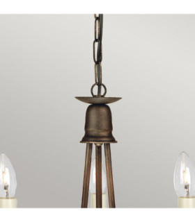 Minster Multi Arm Chandelier 3 Light Black Gold Finish E14-2