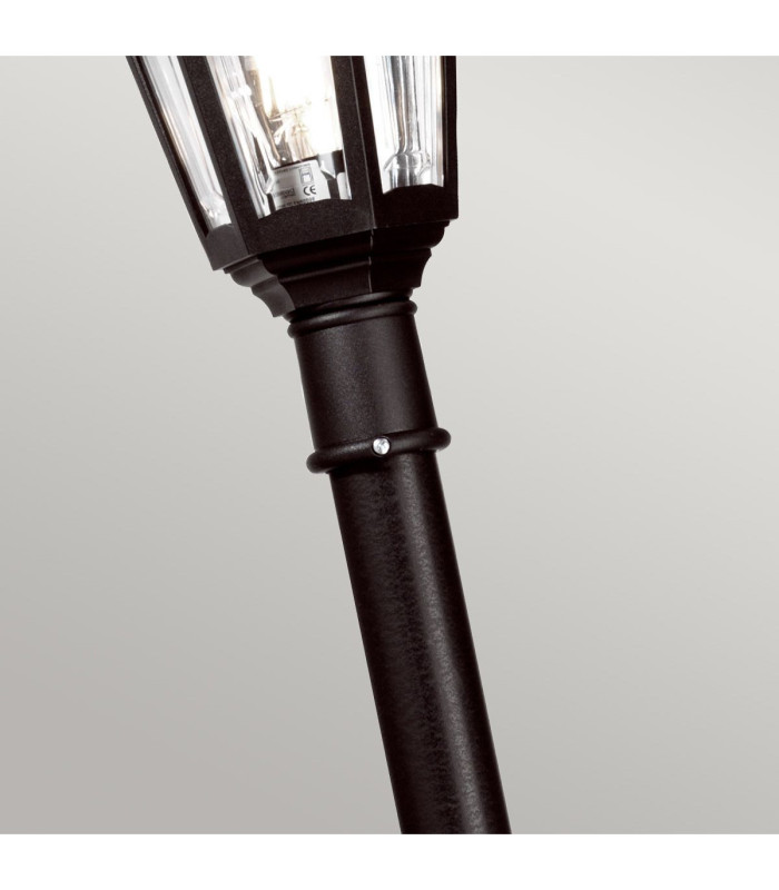 Kinsale 1 Light Outdoor Coastal Lamp Post Black IP43 E27-3