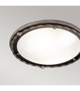 Pembroke 1 Light Flush Ceiling Light Black Gold E27-2