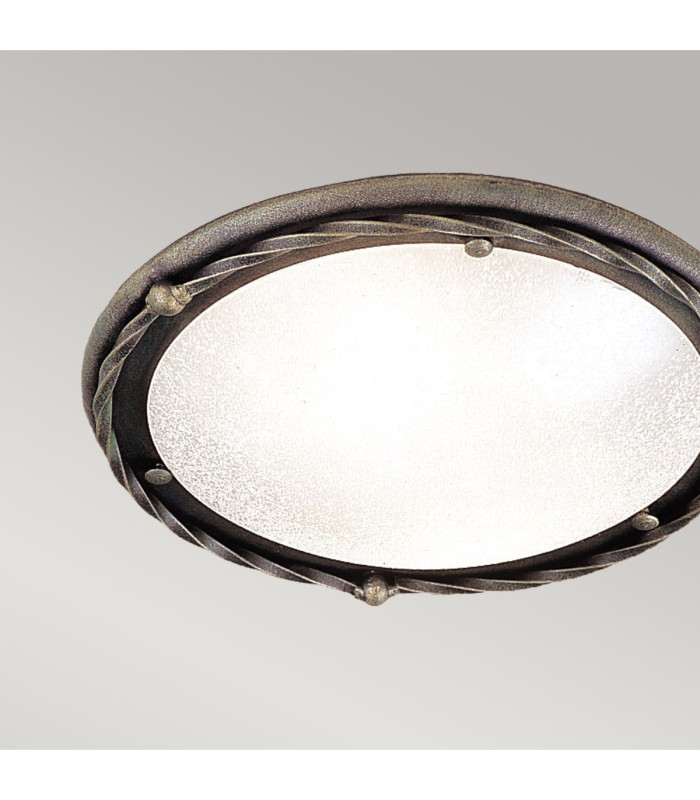 Pembroke 1 Light Flush Ceiling Light Black Gold E27-2