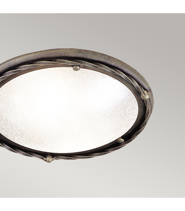 Pembroke 1 Light Flush Ceiling Light Black Gold E27-3