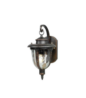 St Louis 1 Light Outdoor Small Wall Lantern Light Weathered Bronze IP44 E27-1