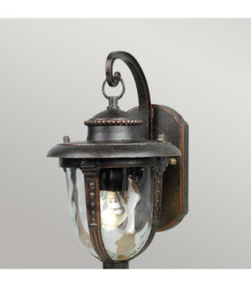 St Louis 1 Light Outdoor Small Wall Lantern Light Weathered Bronze IP44 E27-2