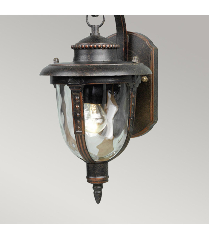 St Louis 1 Light Outdoor Small Wall Lantern Light Weathered Bronze IP44 E27-3