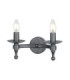 Warwick 2 Light Indoor Candle Wall Light Graphite Black E14-1
