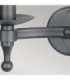 Warwick 2 Light Indoor Candle Wall Light Graphite Black E14-2