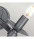 Warwick 2 Light Indoor Candle Wall Light Graphite Black E14-3
